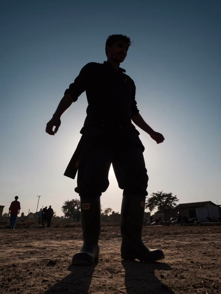 Gumboot Dancer Silhouette in Burewala Twilight in in Burewala