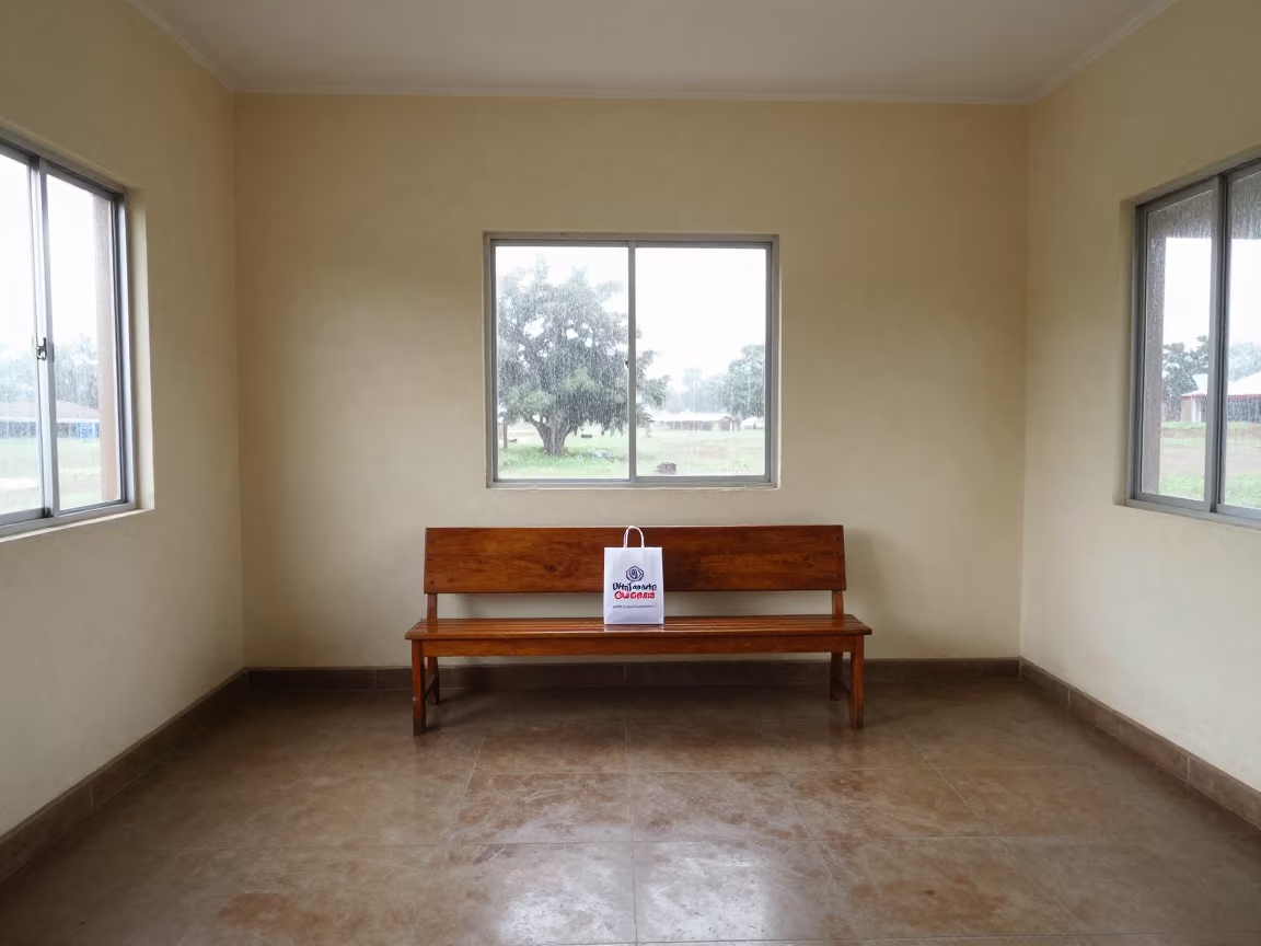 Gusau Banquet Hall Welcome Bench Rainy Season in inside a banquet hall before service in Gusau