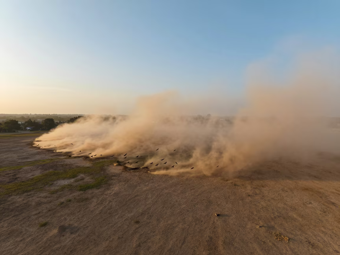 Gustnado Twisting Dust in Makassar Evening Light in near Makassar
