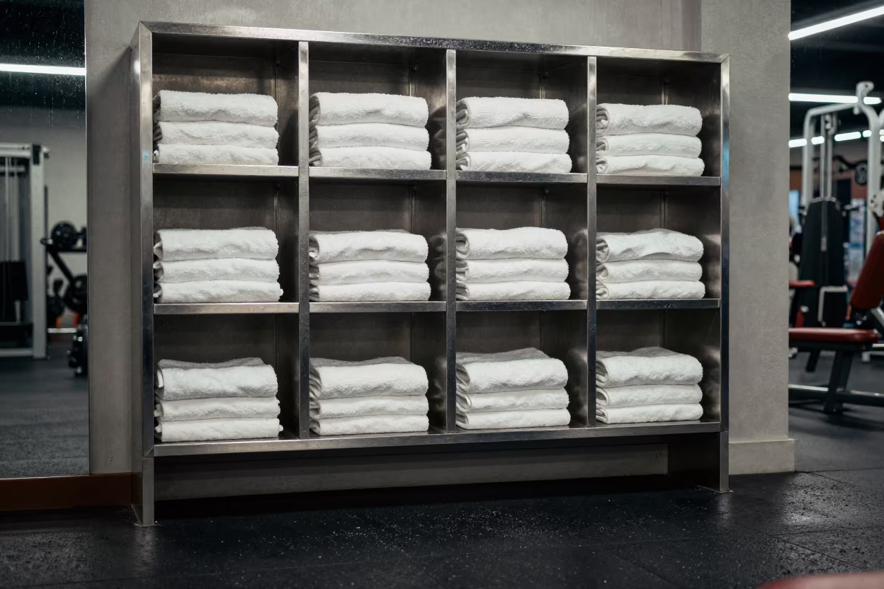 Gym Towel Cabinet in Mogadishu Strength Room in inside a strength room in Mogadishu