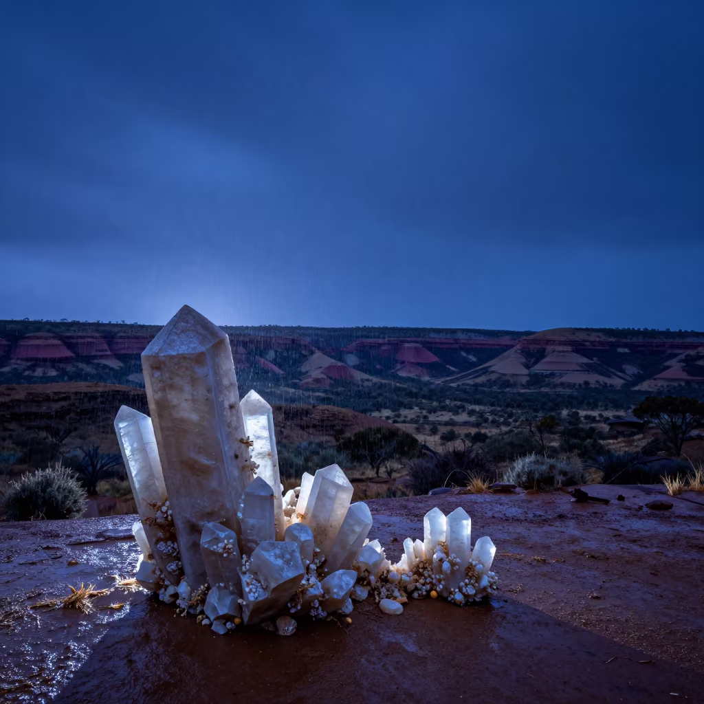 Gypsum Cave Silhouette Dry Season Blue Hour in from a ridge above layered foothills in New South Wales