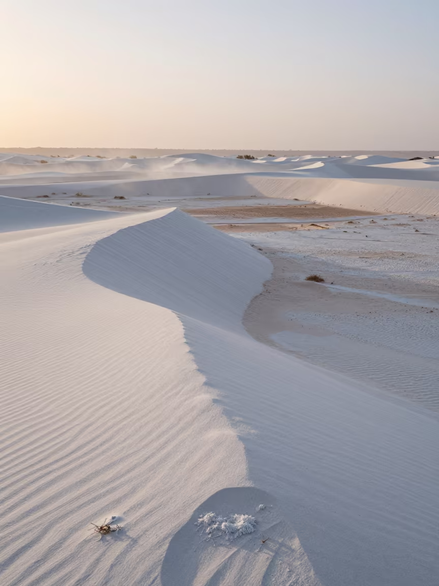Gypsum Dunes at Dawn in Niger Desert in in Niger