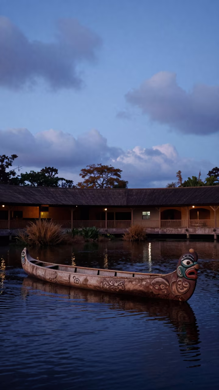 Haida Canoe Ceremony in Kinshasa Hall in in a ceremonial hall in Kinshasa