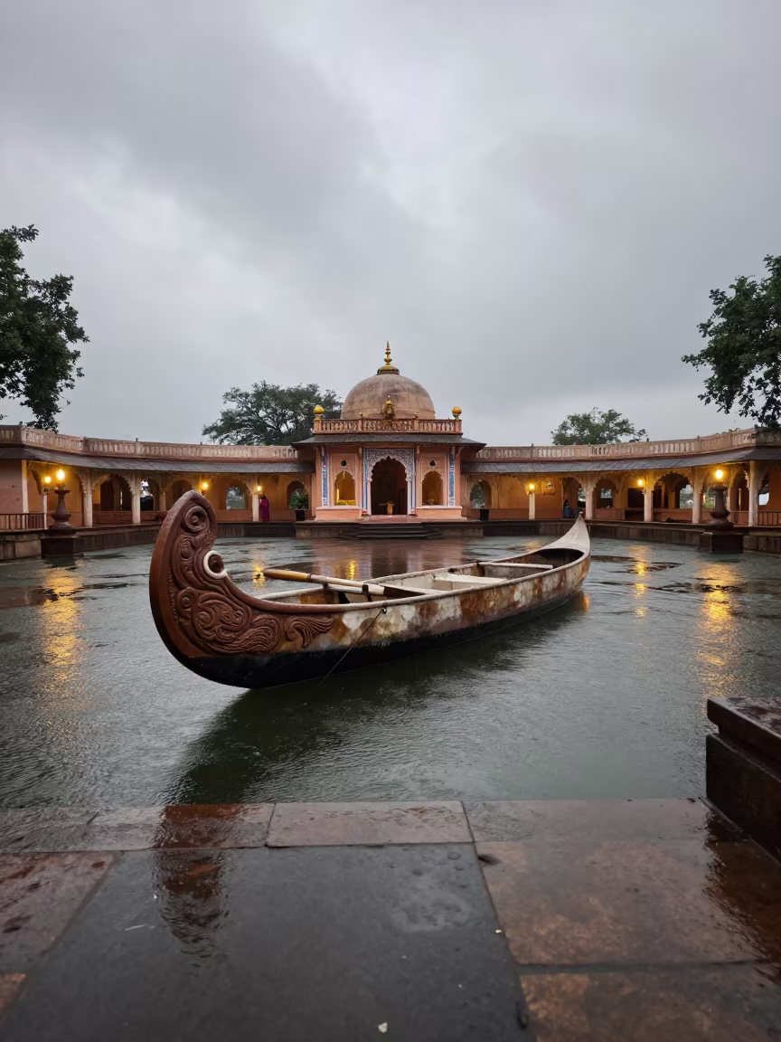 Haida Canoe Ceremony Lantern Shrine Ahmedabad in in a shrine lined with lanterns near Ahmedabad