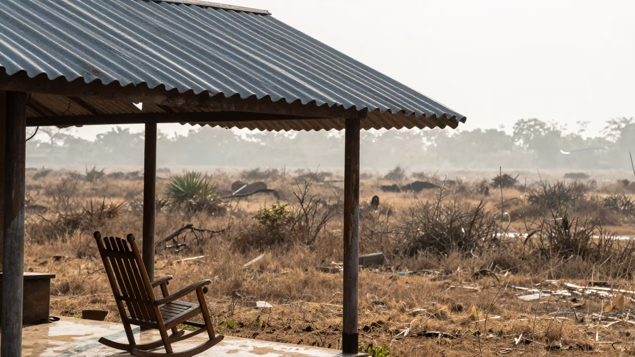Hail Bouncing on Porch Roof in Dry Season in near Akola
