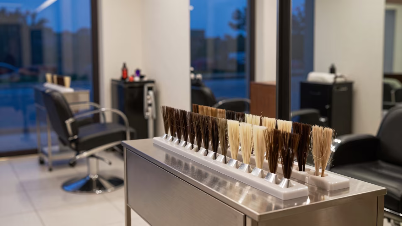 Hair Extension Color Rack in Rohtak Salon in inside a salon row in Rohtak