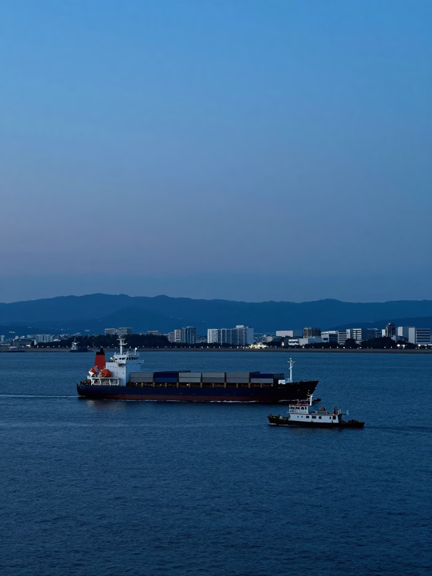 Hakata Bay at Twilight in Fukuoka in in Fukuoka, Japan