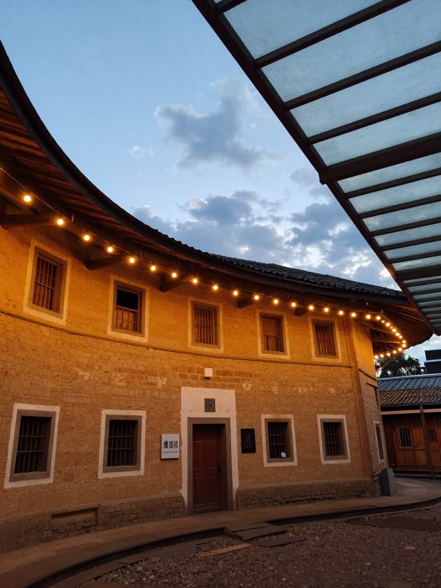 Hakka Earthen House Inside Glass Arcade in inside a glass-roofed arcade near Tolyatti