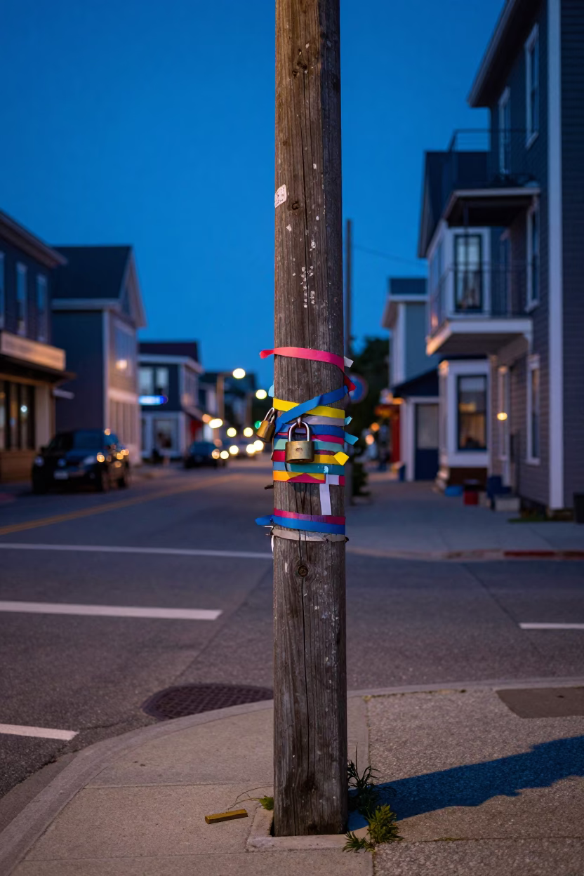 Halifax Blue Hour Street Scene with Padlock and Local Atmosphere in in Halifax, Nova Scotia, Canada
