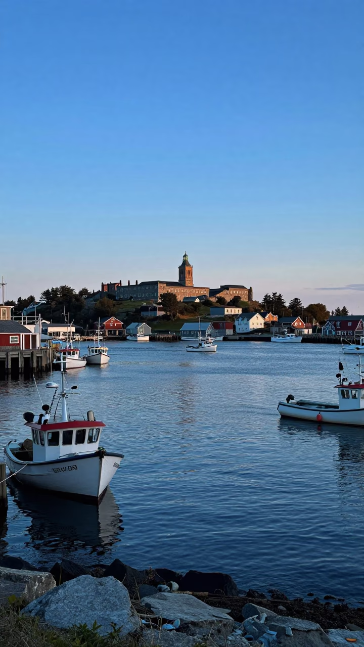 Halifax Harbor Scene at First Light Of Dawn in in Halifax, Nova Scotia, Canada