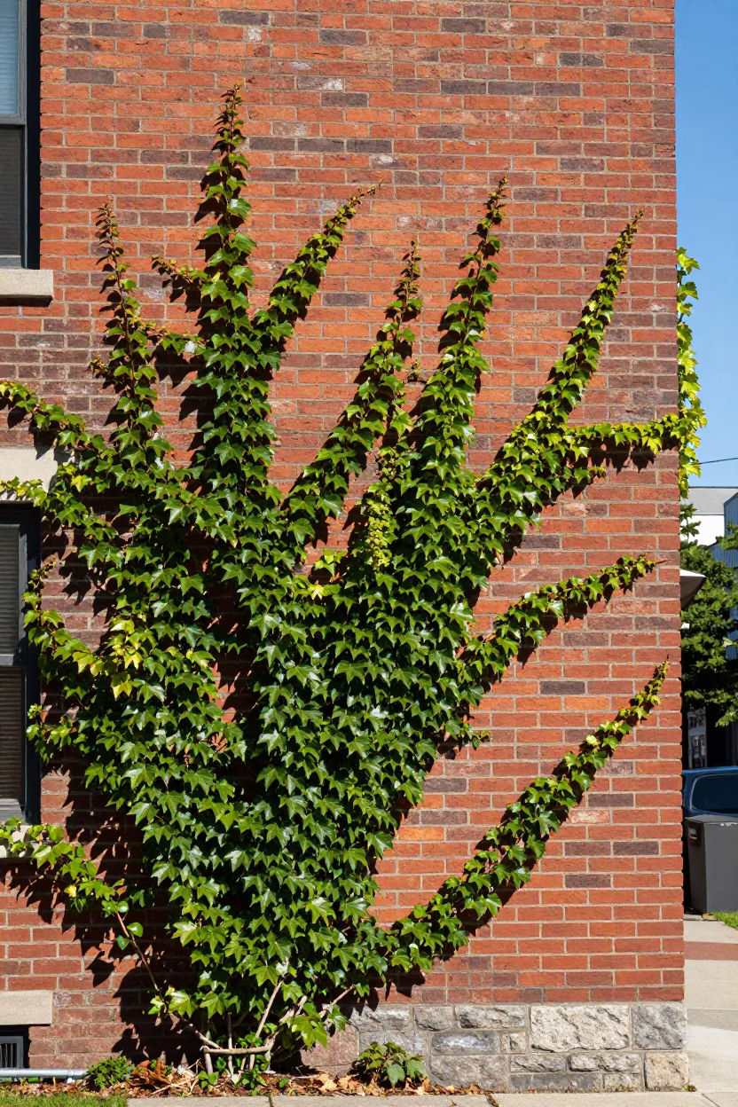Halifax Nova Scotia Canada Brick Wall Ivy Cladding Midmorning Street Scene in in Halifax, Nova Scotia, Canada