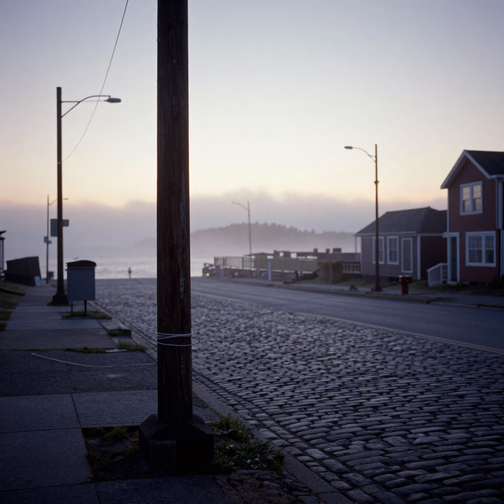 Halifax Nova Scotia Dawn Street Scene with Twine and Industrial Details in in Halifax, Nova Scotia, Canada