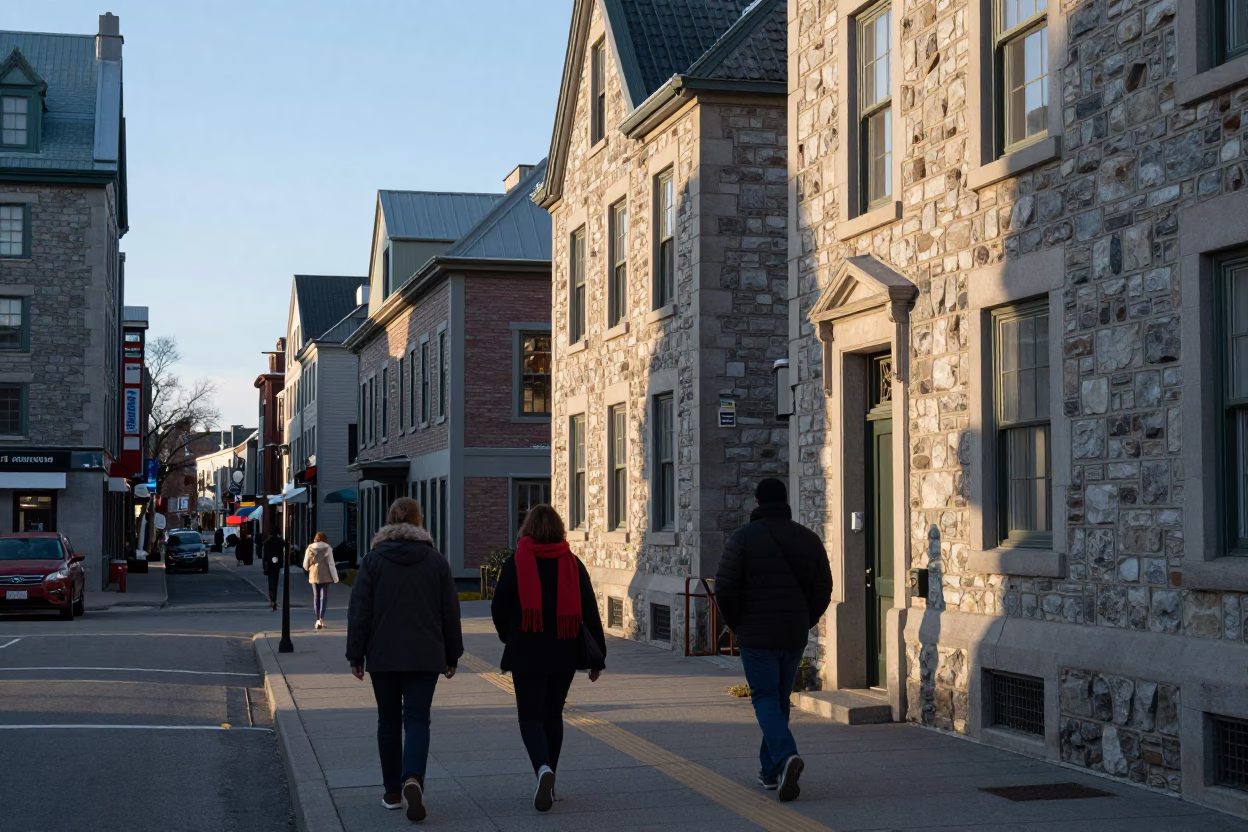 Halifax Nova Scotia Street Scene Late Afternoon Light with Wool Scarves and Historic Architecture in in Halifax, Nova Scotia, Canada