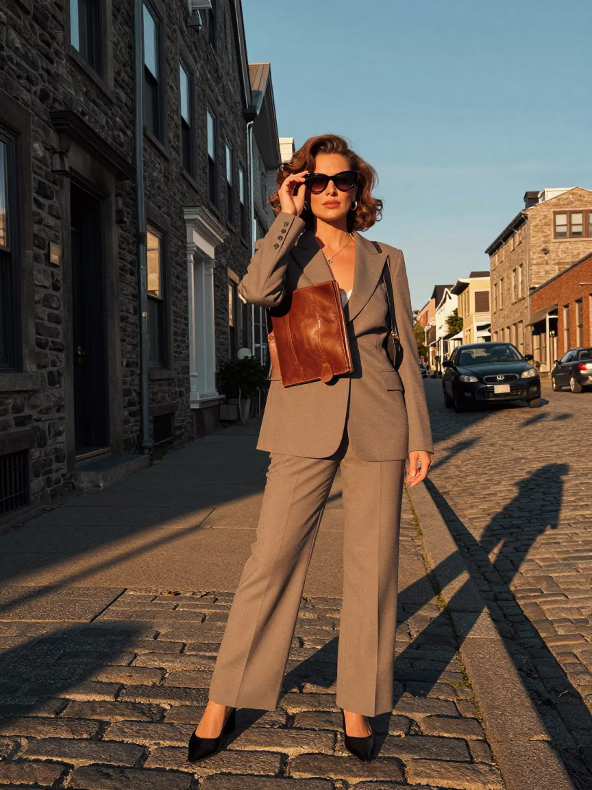 Halifax Nova Scotia Sunset Street Scene with Vintage Fashion and Urban Details in in Halifax, Nova Scotia, Canada
