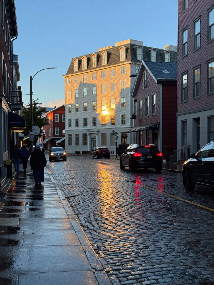 Halifax Street Scene at Clear Late-afternoon Light in in Halifax, Nova Scotia, Canada