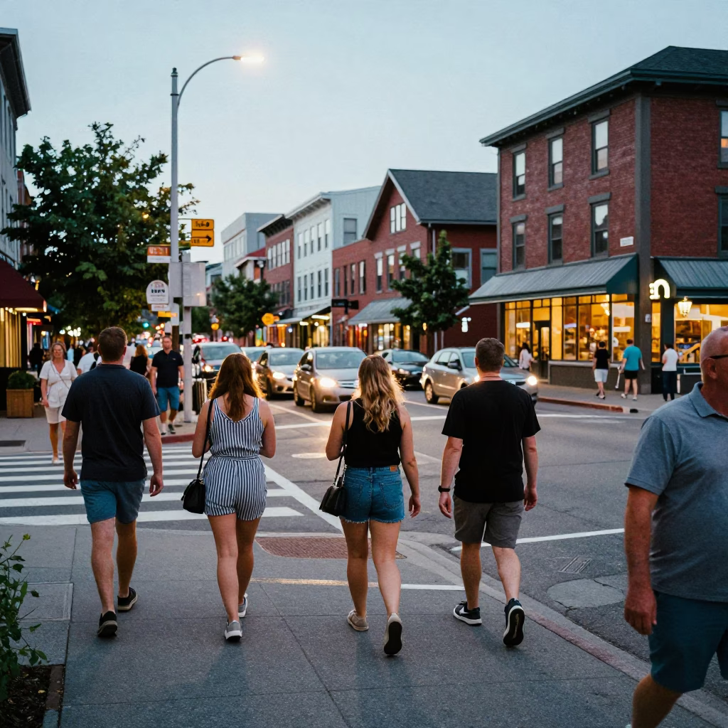 Halifax Summer Evening Street Scene with Local Fashion and Urban Details in in Halifax, Nova Scotia, Canada