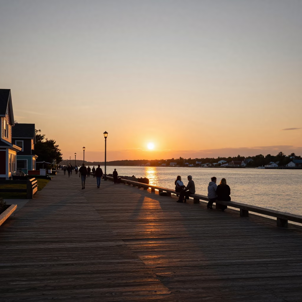 Halifax Sunset Scene at As The Sun Drops Toward The Horizon in in Halifax, Nova Scotia, Canada