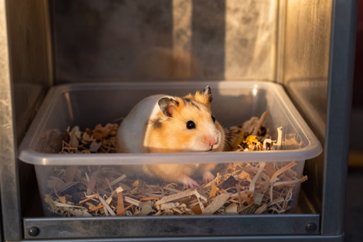 Hamster Bedding Bin at Dog Wash Station in at a self-serve dog wash station in Chelyabinsk
