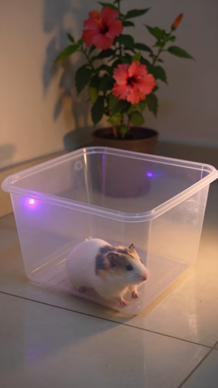 Hamster Habitat Bin Before Evening Pickup in Rawalpindi in inside an adoption room near Rawalpindi