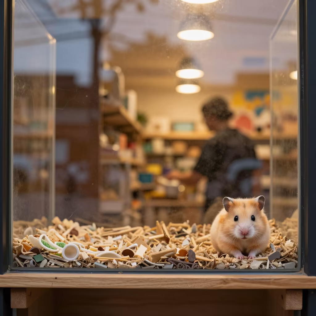 Hamster Habitat Shelf Twilight Reset Harare in inside a fish bagging counter zone near Harare