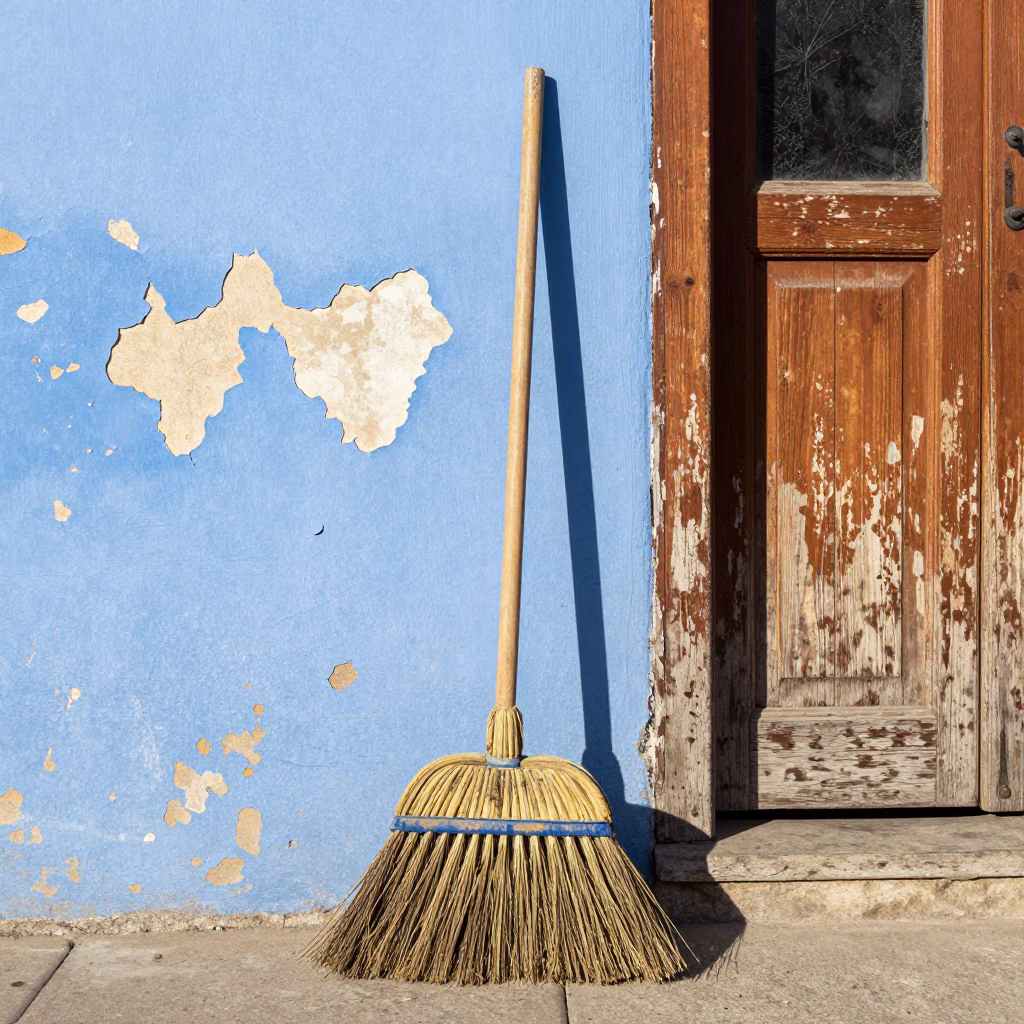 Hand Broom in Valparaiso in in Valparaiso, Chile