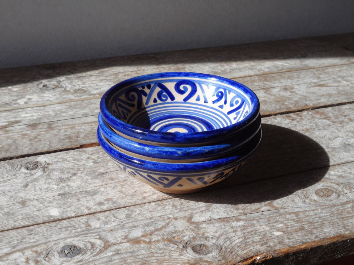 Hand-painted Clay Serving Bowls in Oaxaca in in Oaxaca, Mexico