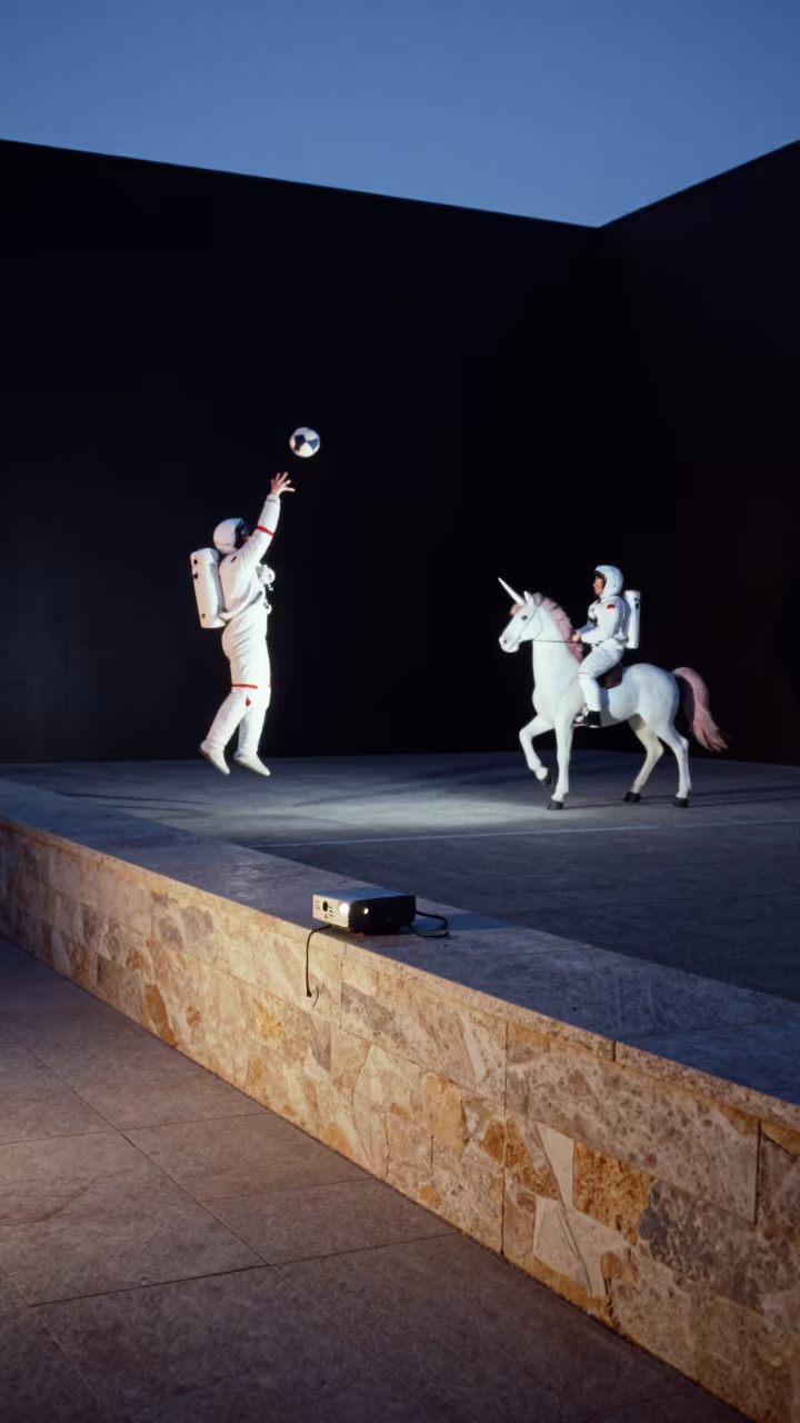 Handball Player Jumps Stone Ledge Surreal in on a stone ledge in Puente Alto