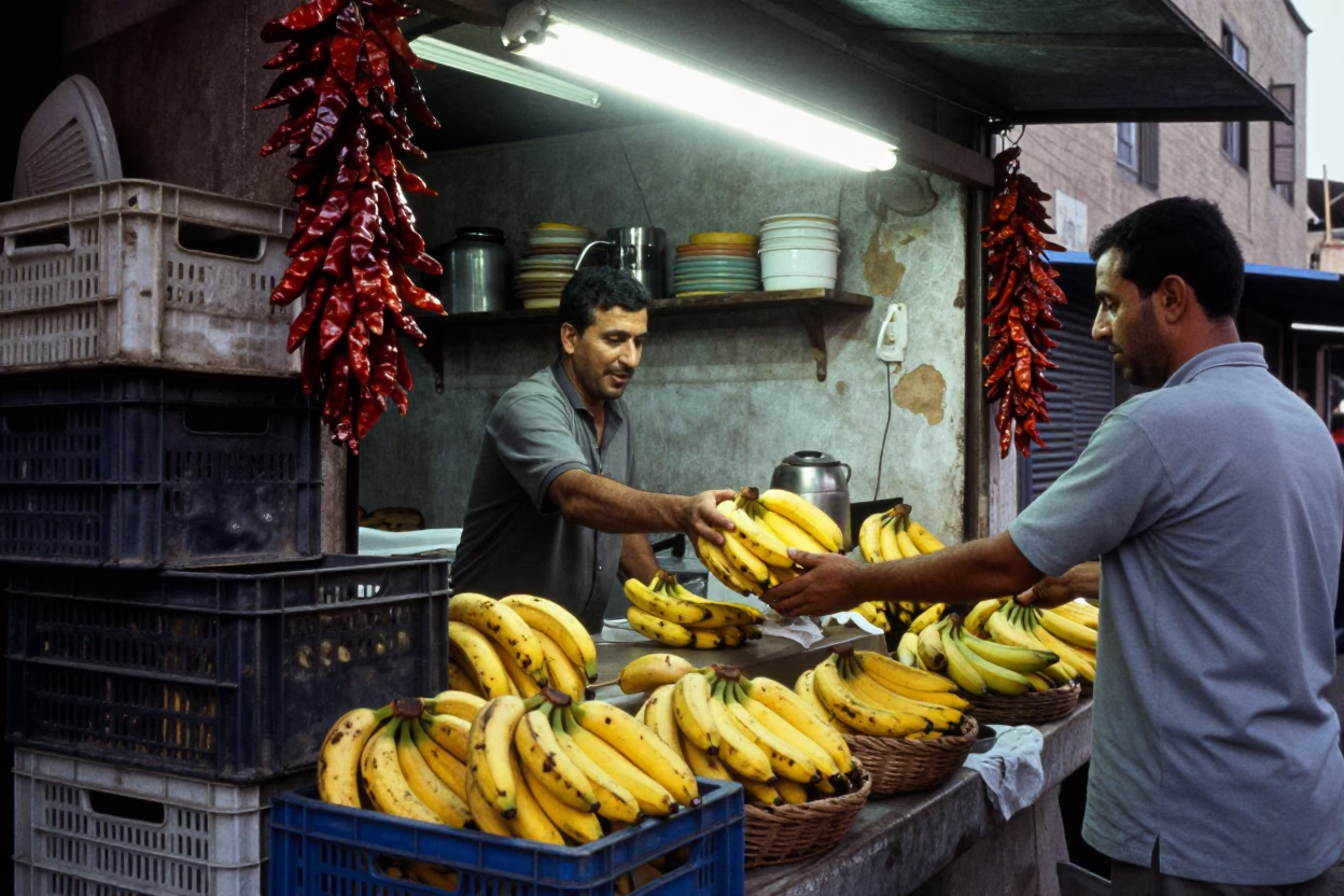 Handing Bananas in Cairo in in Cairo, Egypt