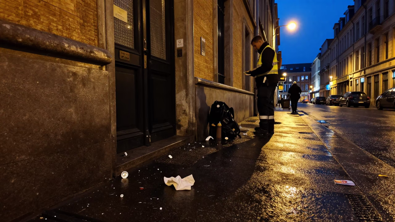 Handkerchief after dark in Brussels in in Brussels, Belgium