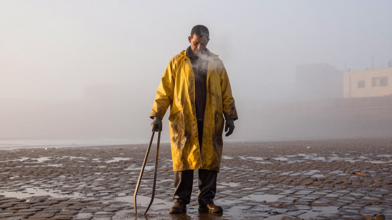 Handling Catch in Essaouira in in Essaouira, Morocco