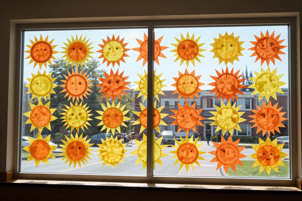 Handmade Tissue Paper Suns in Seattle in in Seattle, Washington, United States