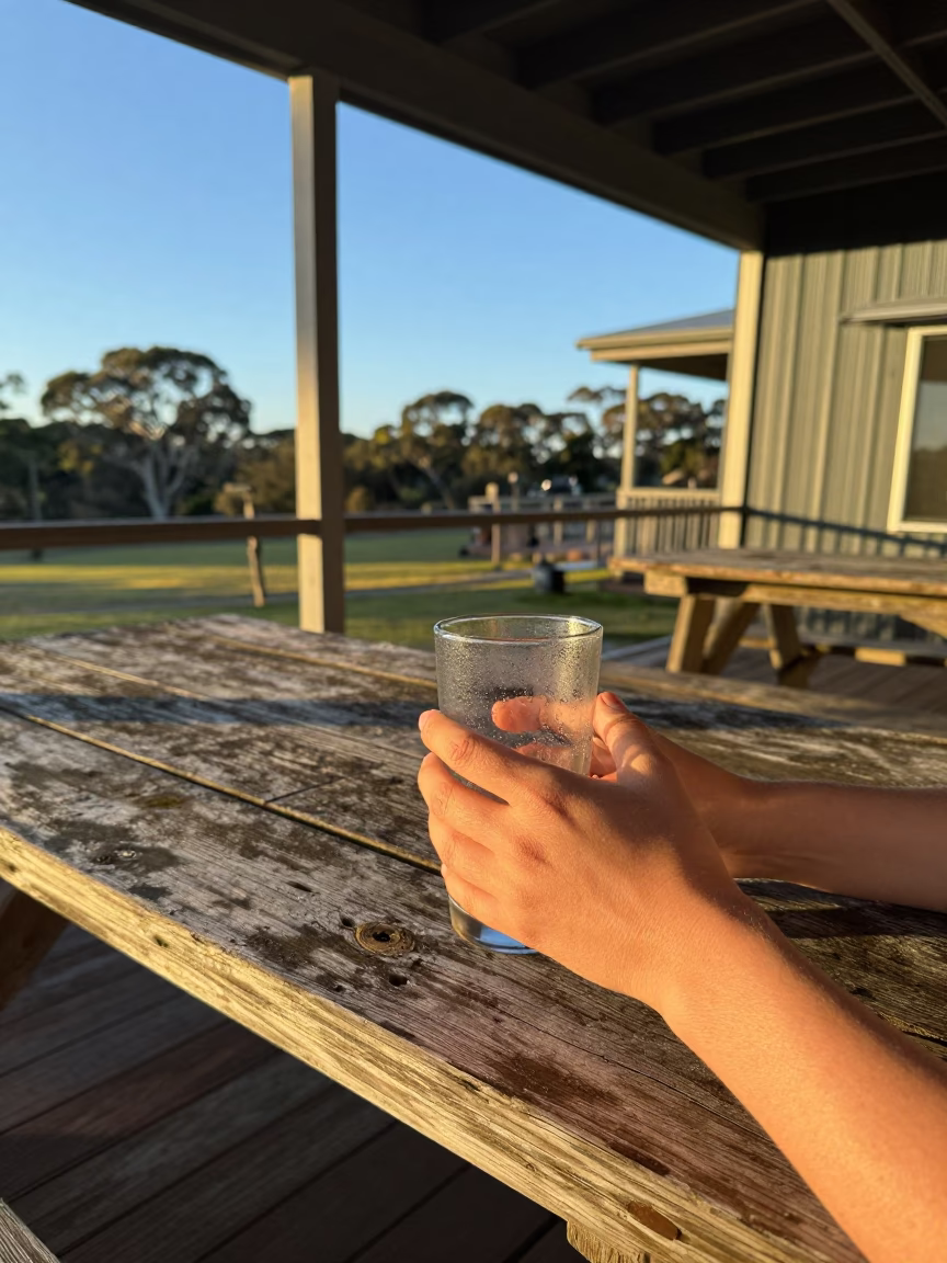 Hands at Evening Light in in Adelaide, South Australia, Australia