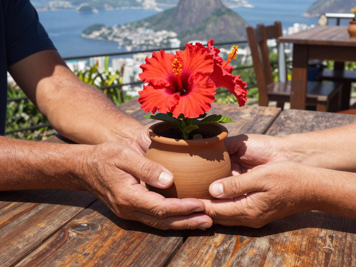 Hands Holding A Clay Pot in Rio De Janeiro in in Rio de Janeiro, Brazil