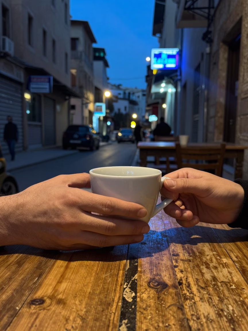 Hands Holding A Cup in Beirut in in Beirut, Lebanon