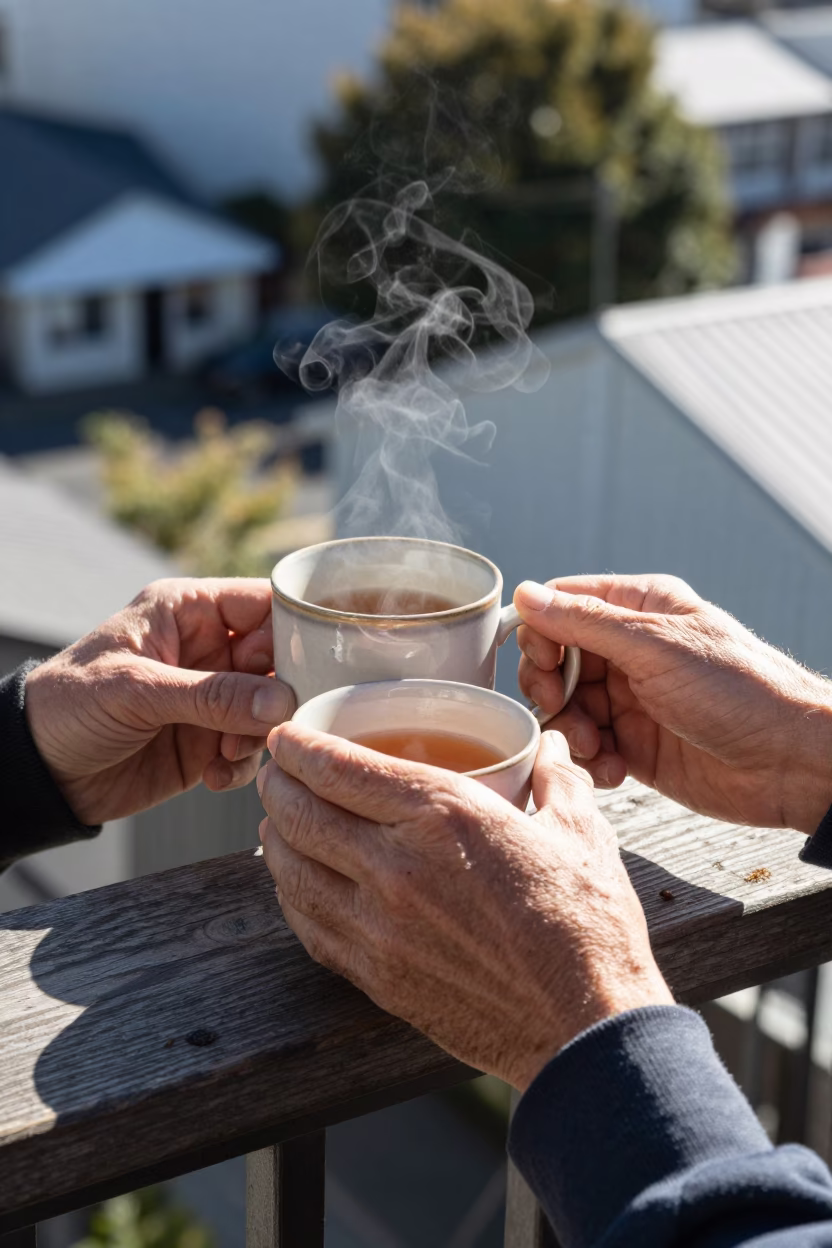 Hands Holding A Mug in Christchurch in in Christchurch, New Zealand