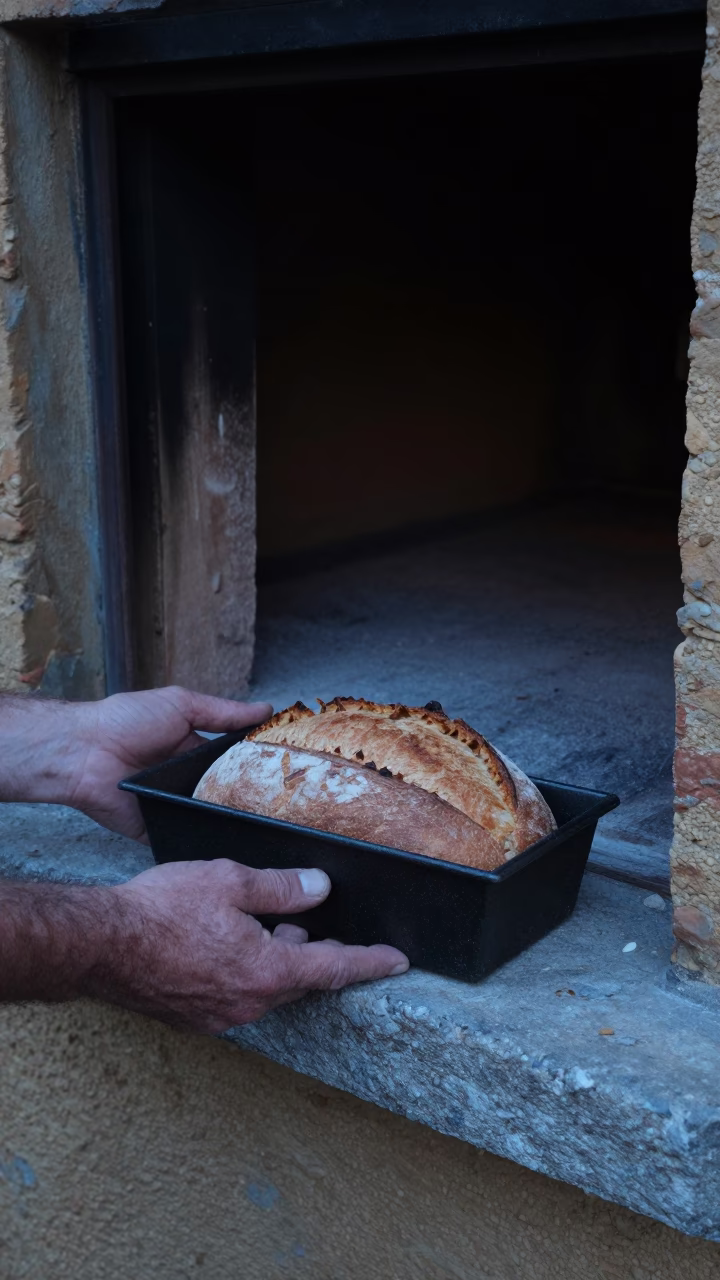 Hands Holding Loaf Pan in Florence in in Florence, Italy
