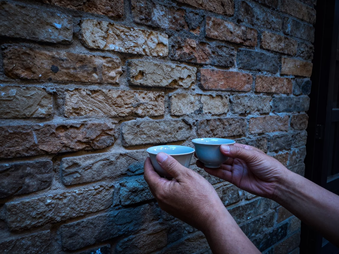 Hands Holding Tea Cup in Hanoi in in Hanoi, Vietnam