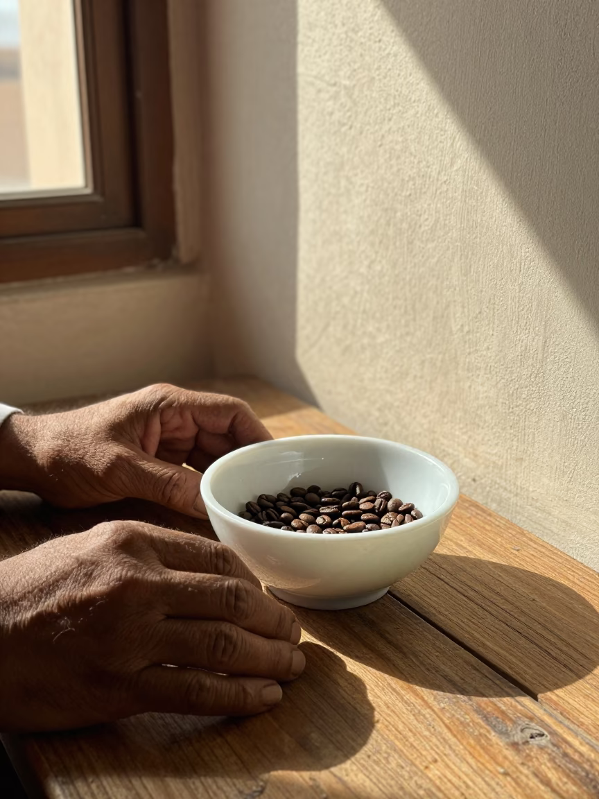 Hands in Muscat at Late Morning Light in in Muscat, Oman