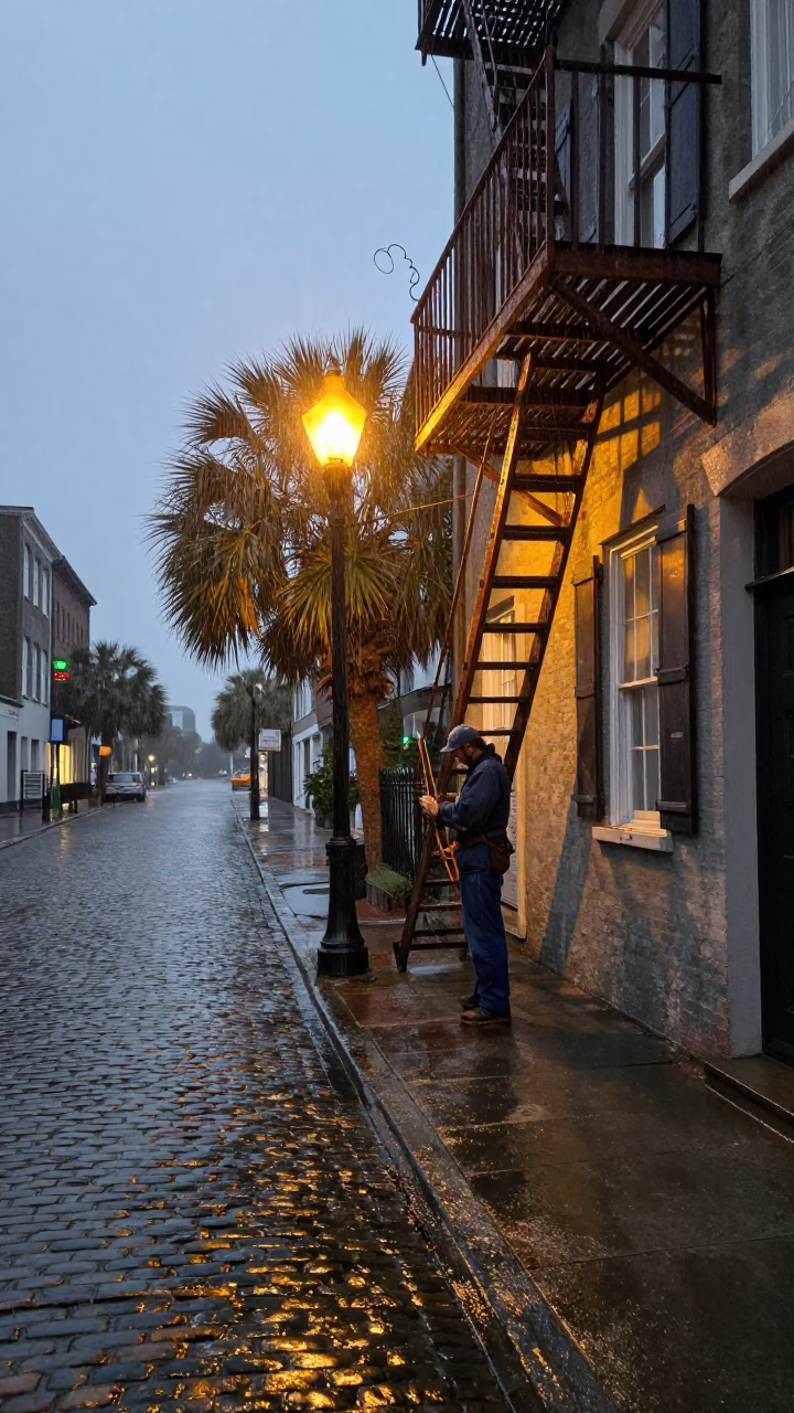 Handyman in Charleston at Dusk Light in in Charleston, South Carolina, United States