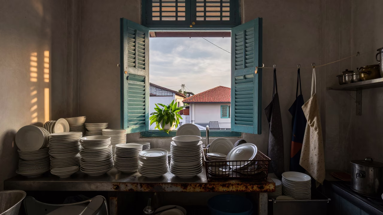 Hanging Apron in George Town in in George Town, Malaysia