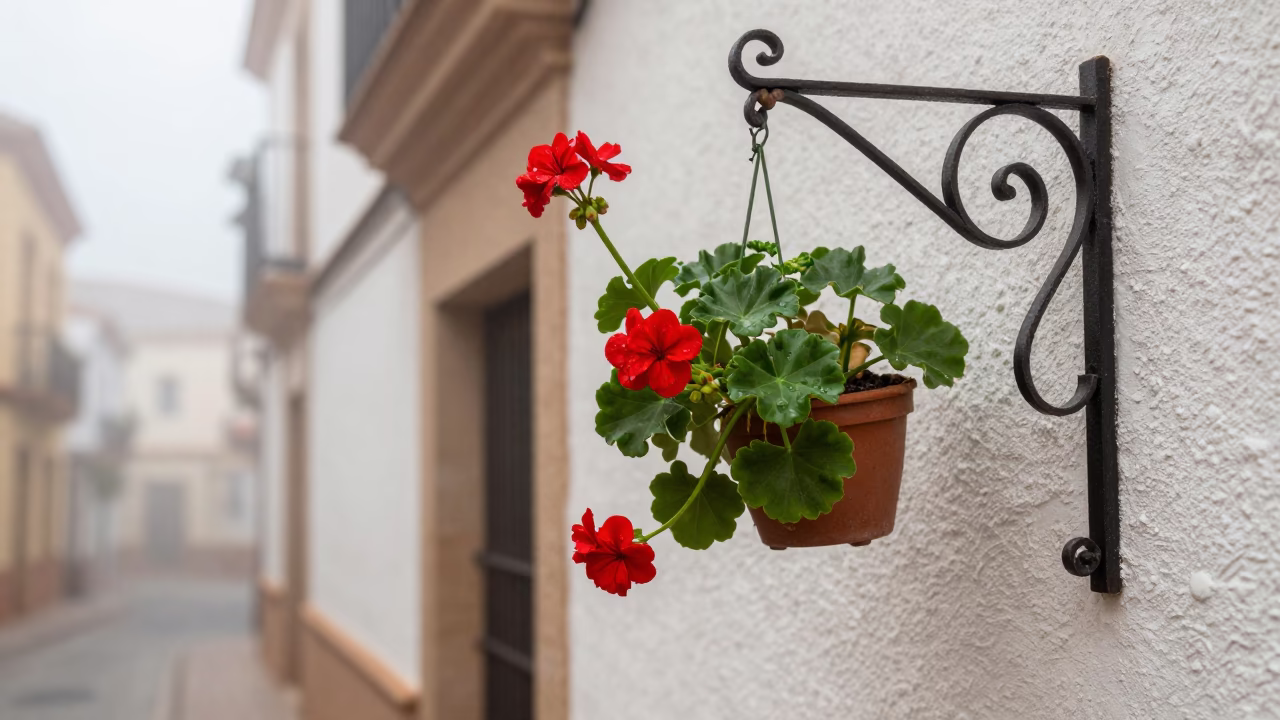 Hanging Geranium in Seville in in Seville, Spain