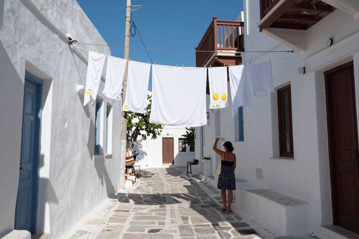 Hanging Laundry in Athens in in Athens, Greece