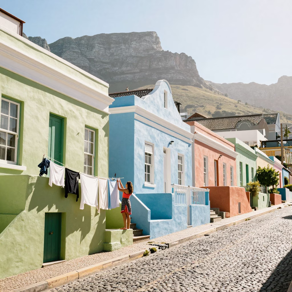 Hanging Laundry in Cape Town in in Cape Town, South Africa