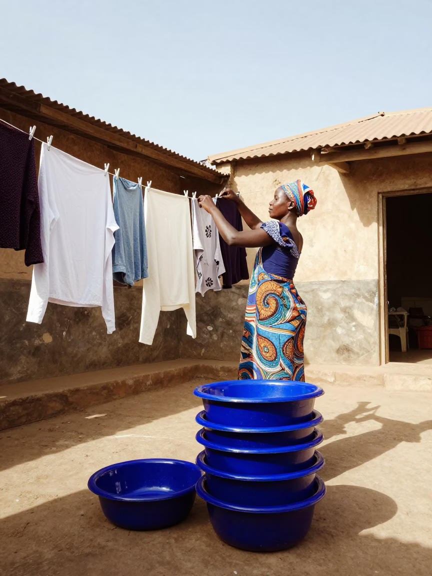 Hanging Laundry in Dakar in in Dakar, Senegal