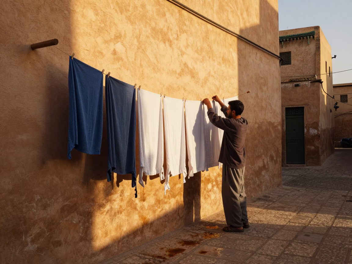 Hanging Laundry in Fez in in Fez, Morocco