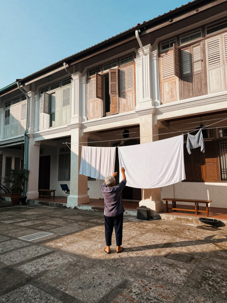 Hanging Laundry in George Town in in George Town, Malaysia