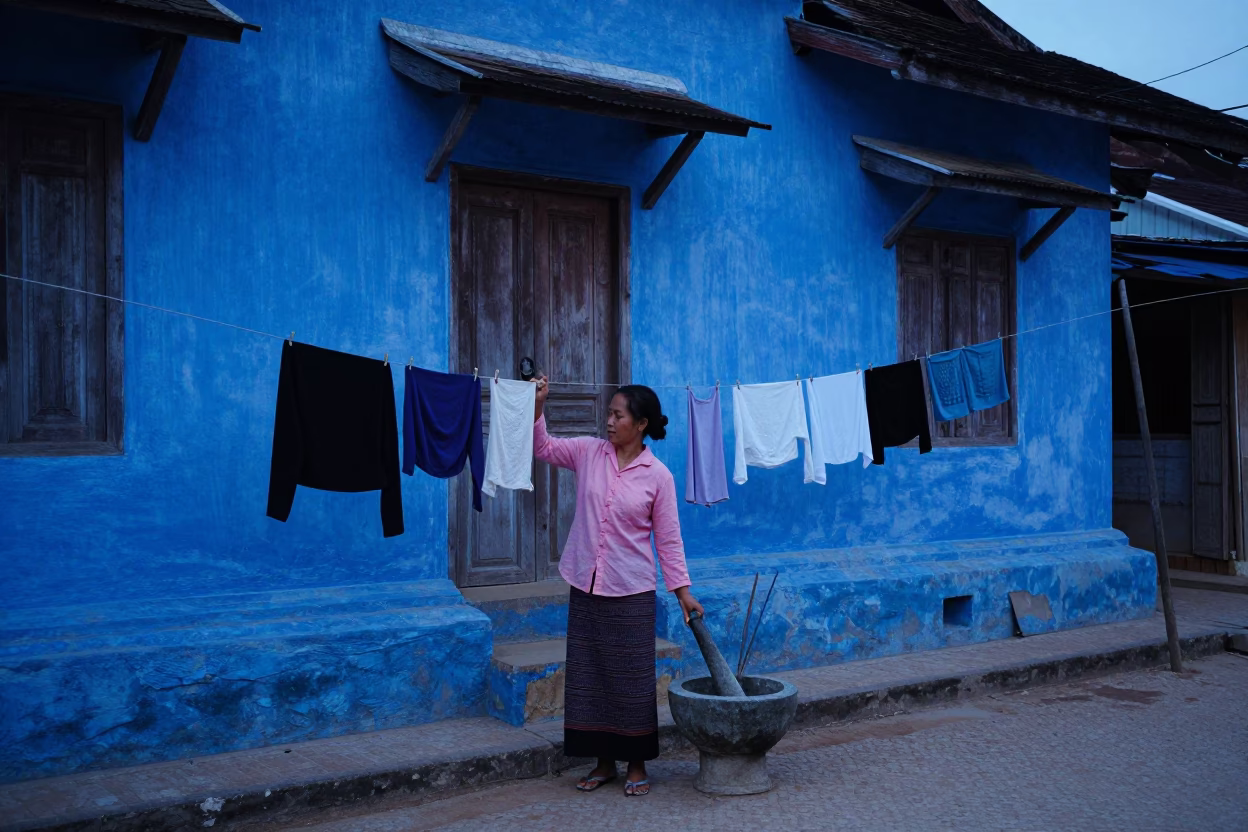 Hanging Laundry in Luang Prabang in in Luang Prabang, Laos