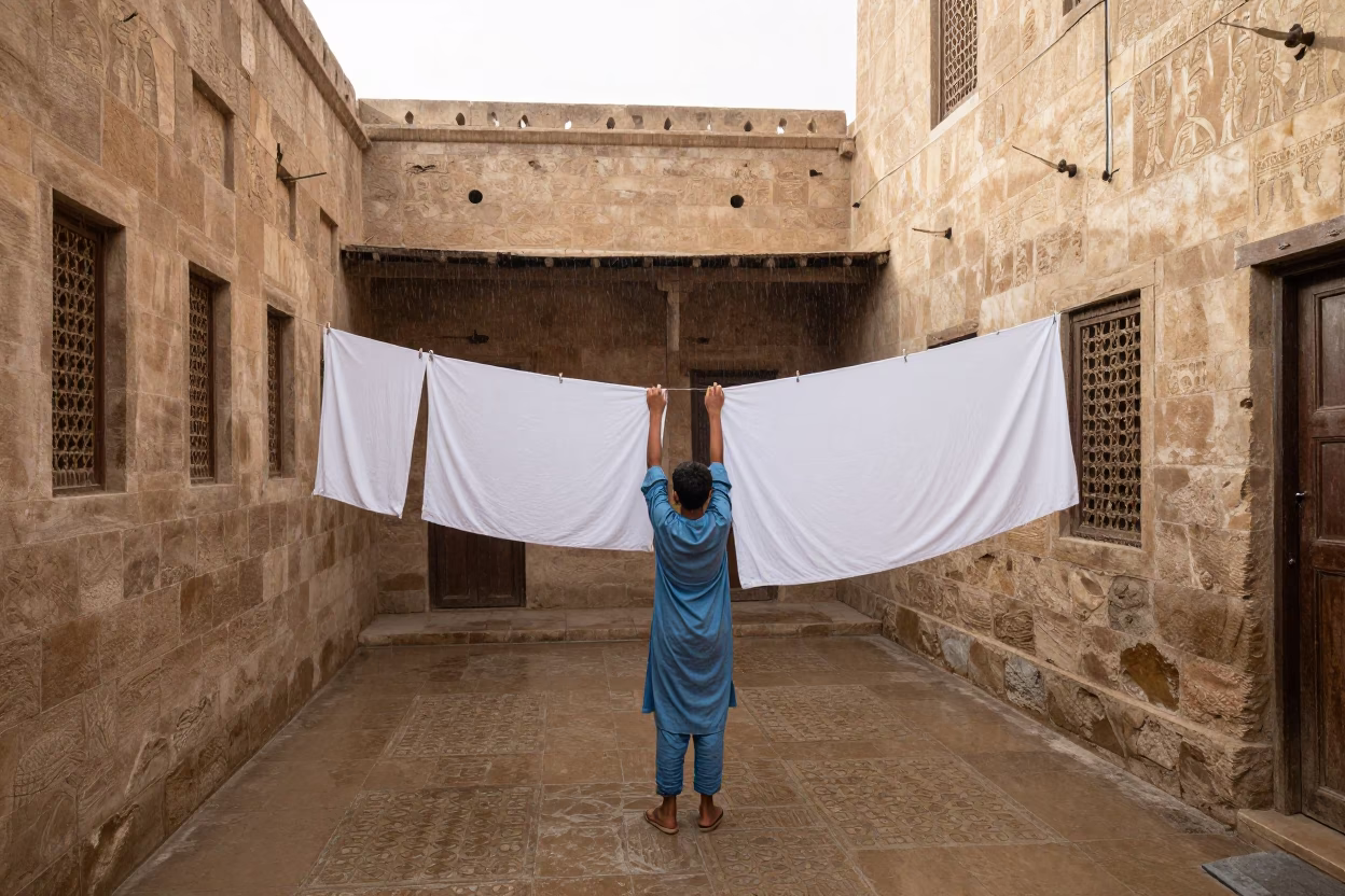 Hanging Laundry in Luxor in in Luxor, Egypt