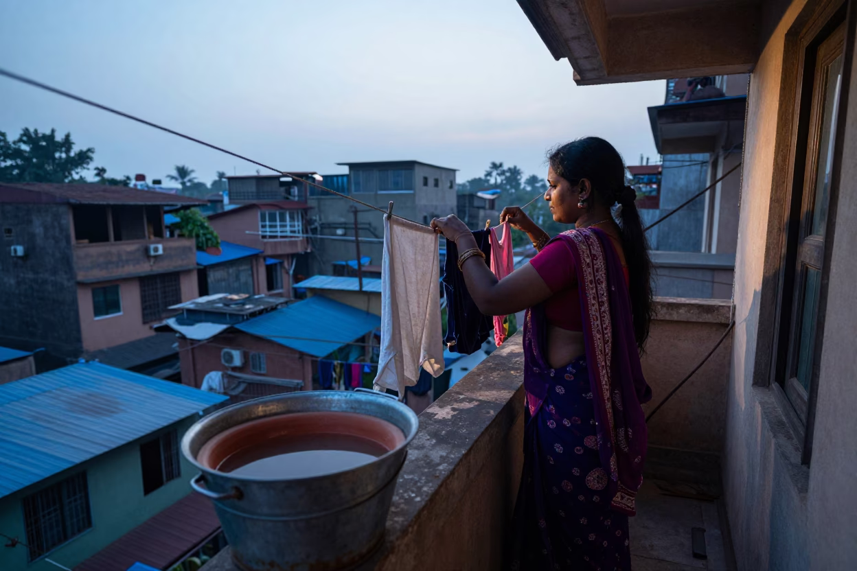 Hanging Laundry in Mumbai in in Mumbai, India