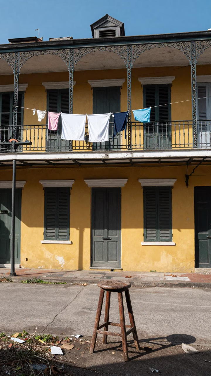 Hanging Laundry in New Orleans in in New Orleans, Louisiana, United States